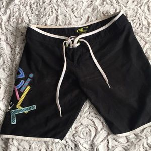O’Neill black board shorts size 5